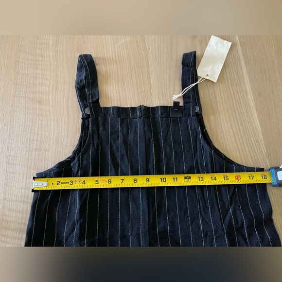 Joah Premium| Black Striped Wide-Leg Jumpsuit, Overall Straps, Size L•••… - Picture 11 of 12